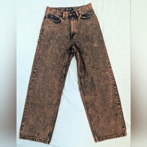 Vans Covina 5 Pocket Baggy Jeans Orange And Black Mens 28